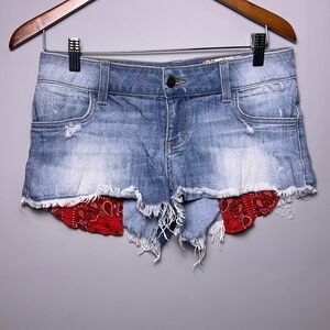 Siwy Denim Shorts Womens 26 Blue Distressed Cut Off Y2K Mini Micro Low rise Boho